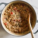 One Pot Cheesy Orzo with Tomatoes