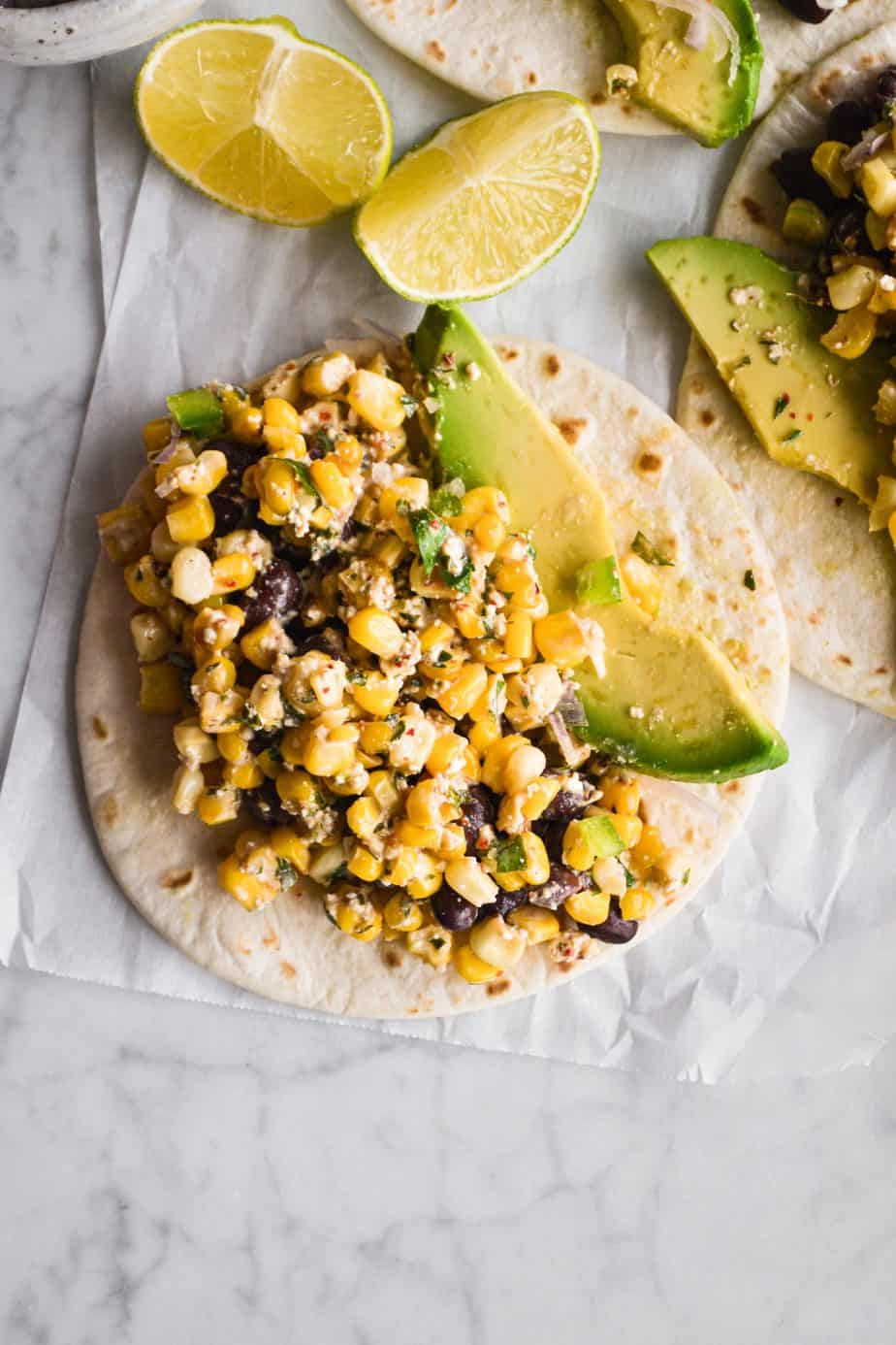 Mexican Street Corn and Black Bean Tacos • Cozy Cravings