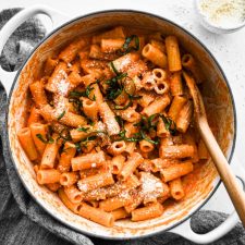 Finished Roasted Red Pepper Pasta