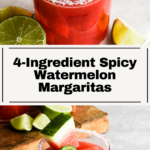 Pinterest pin for spicy watermelon margaritas.