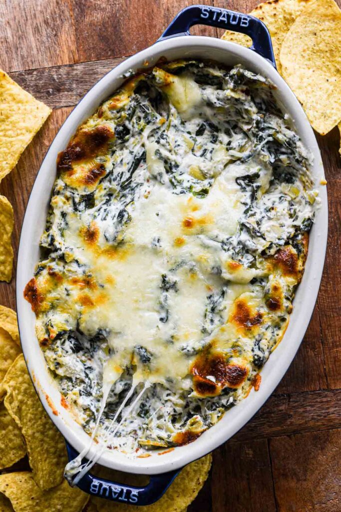 Baked Spinach Artichoke Dip (No Mayo) Cozy Cravings