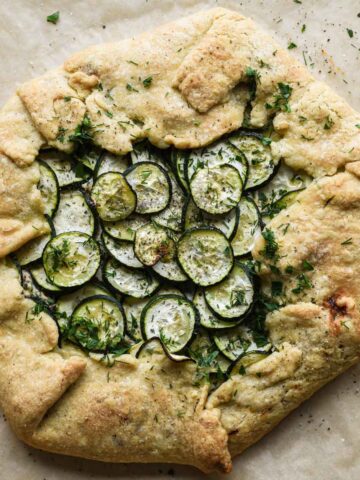 Freshly baked zucchini ricotta galette.