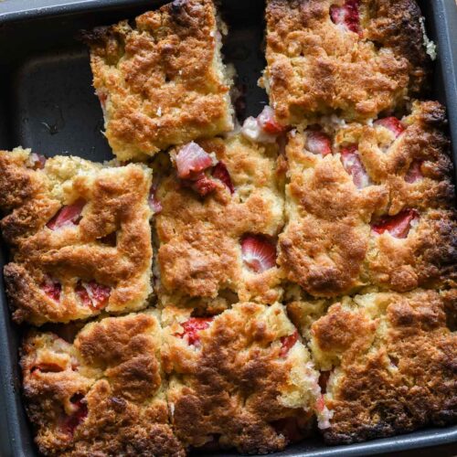 Close up of freshly baked biscuits.