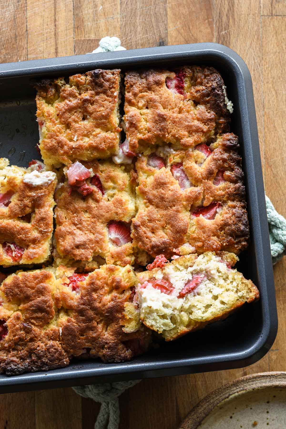 Close up of biscuits on their side.