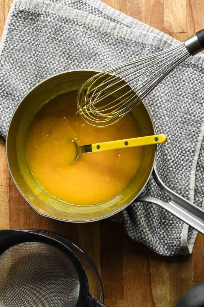 Thickened curd.