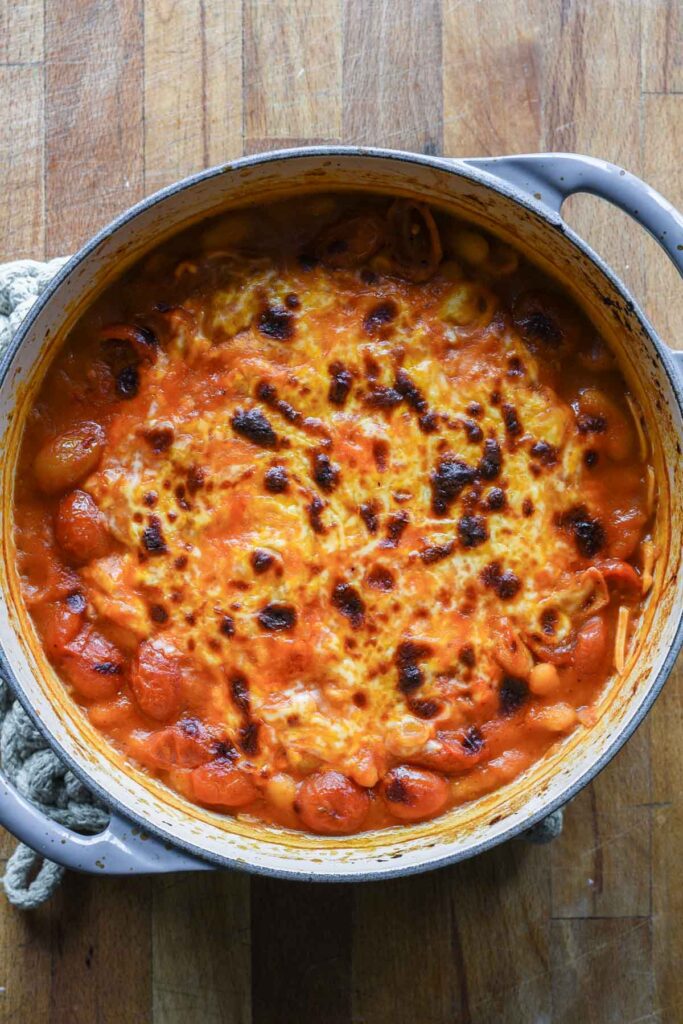 Broil with mozzarella cheese on top.