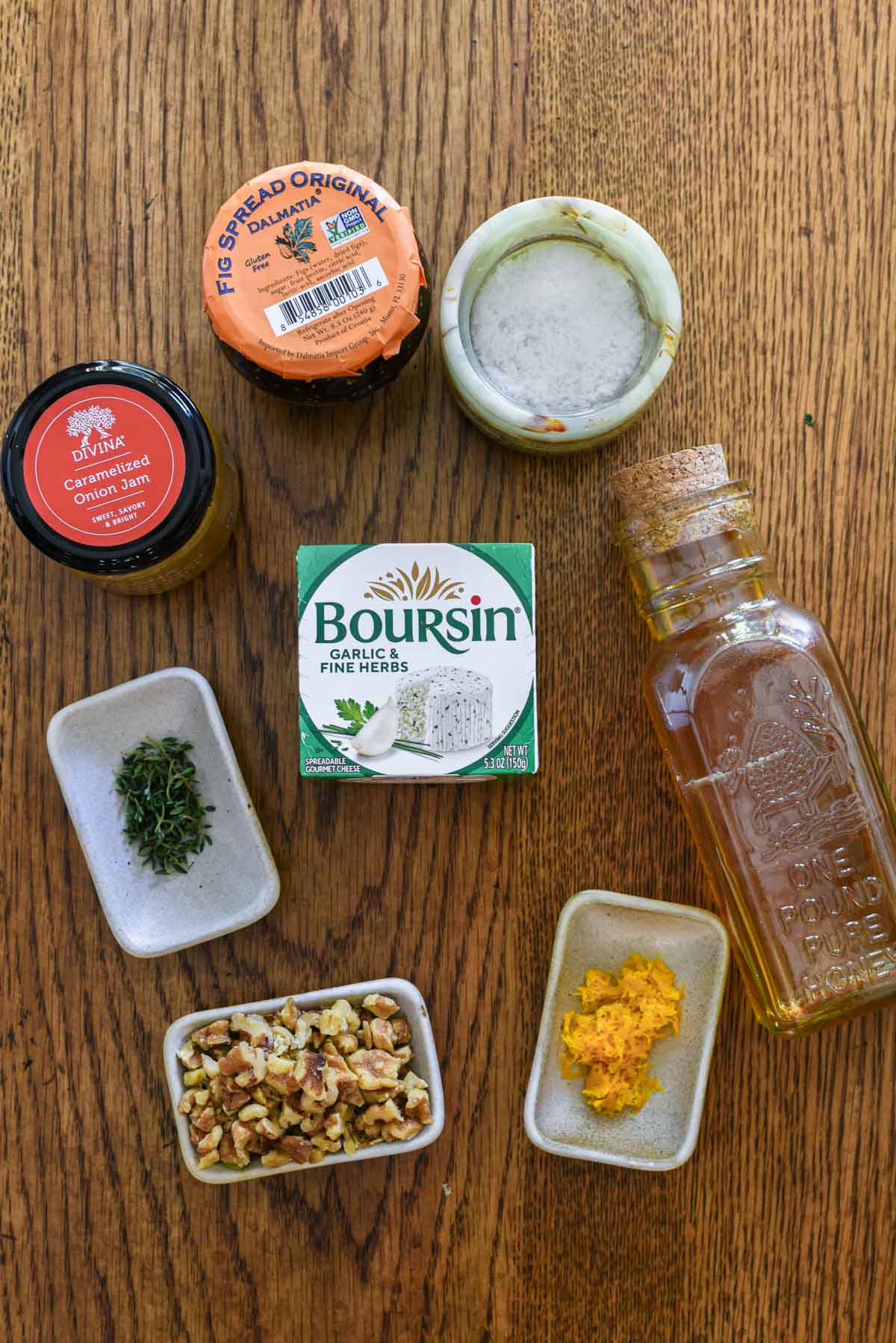 Ingredients for Boursin Dip on a table.